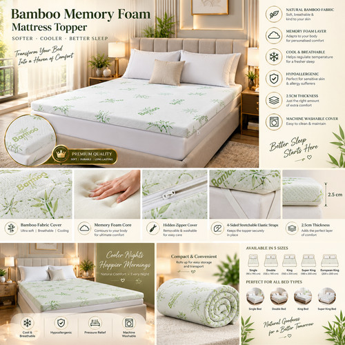 Premium bamboo memory foam - bamboo,