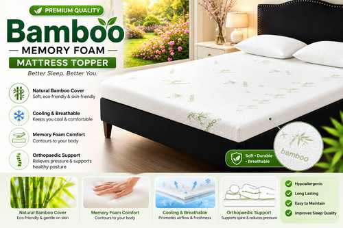 Bamboo memory foam mattress - foam,